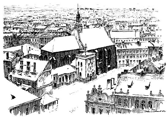 3. KALISZ, panorama miasta - widok z wiey ratuszowej w kierunku poudniowo-zachodnim. (jpg 71686 bytes)